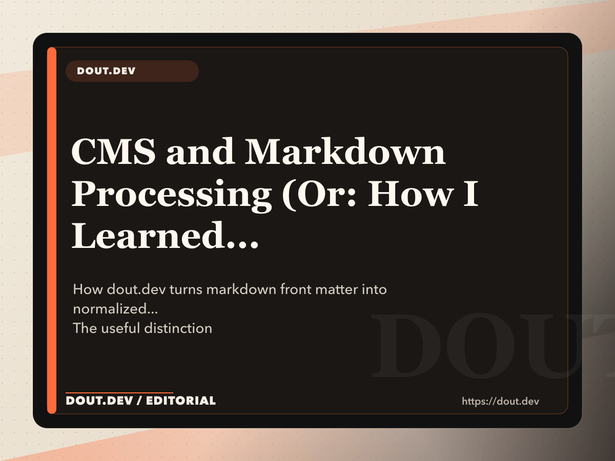 CMS and Markdown Processing (Or: How I Learned to Stop Worrying and Love the Flat File)