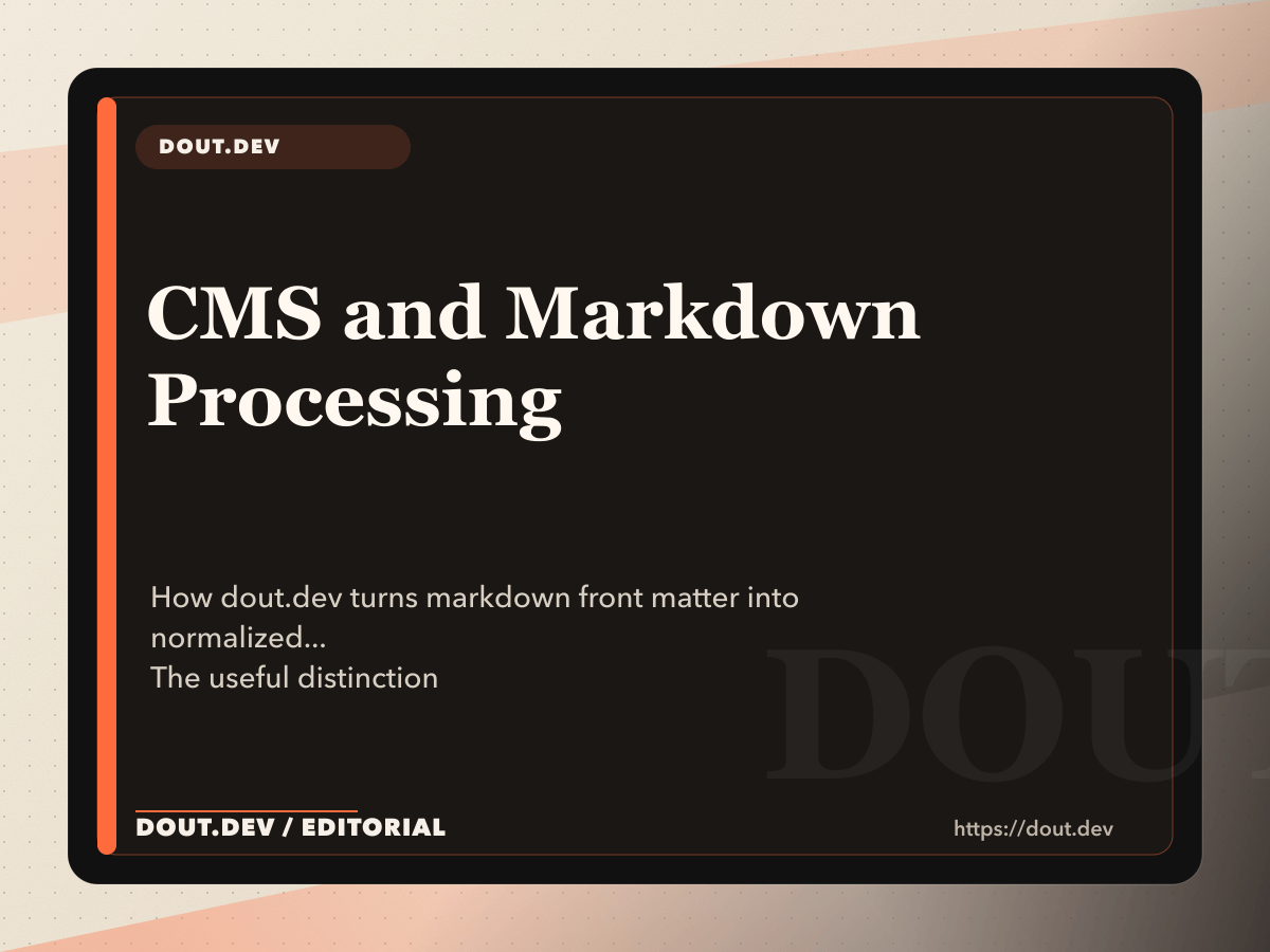 CMS and Markdown Processing