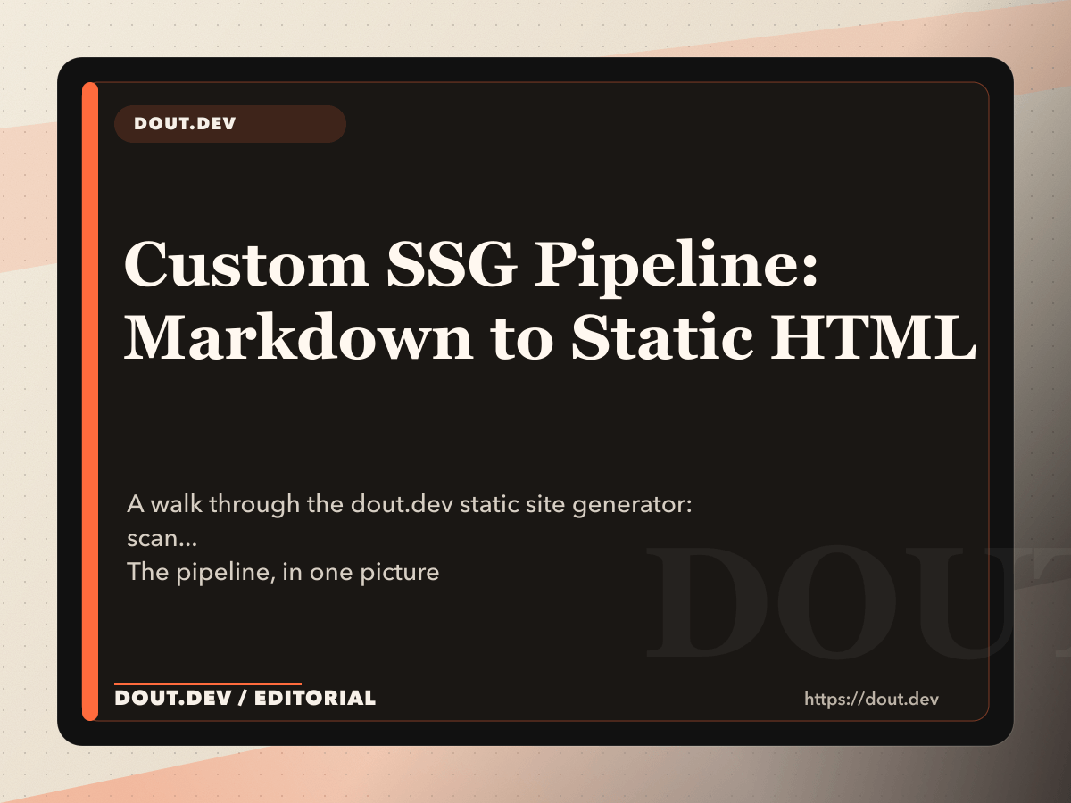 Custom SSG Pipeline: Markdown to Static HTML