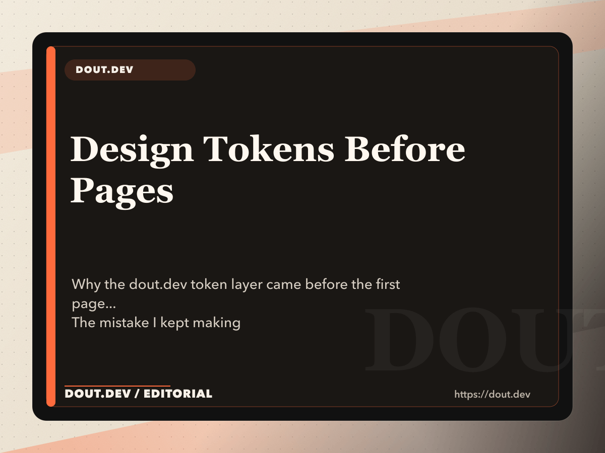 Design Tokens Before Pages