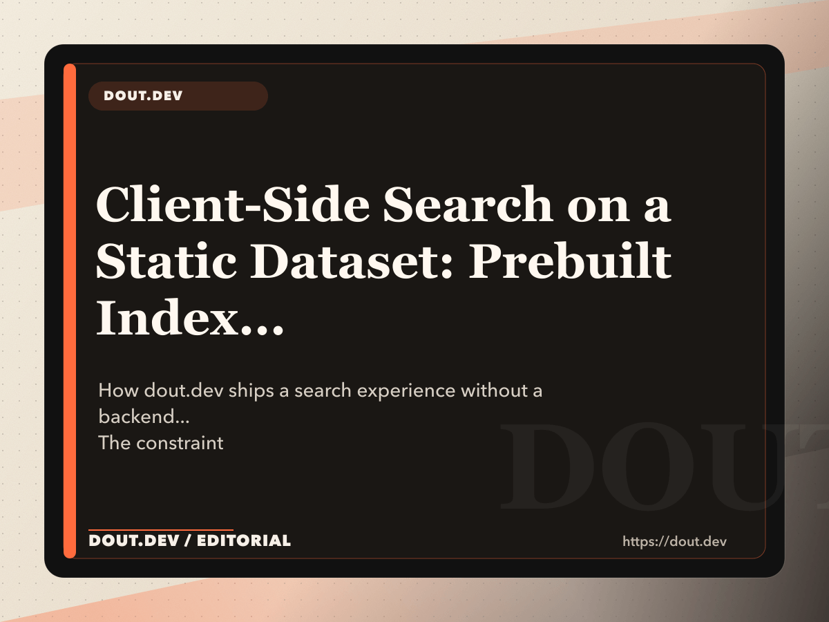 Client-Side Search on a Static Dataset: Prebuilt Index, Light Ranking